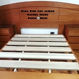 CAMA KING CON ALERO MADERA CEDRO.