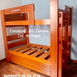CAMAROTE 1.5PLZ CON AUXILIAR ELABORADO EN MADERA CEDRO