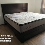CAMA DOMINÓ ACABADO NOGAL MADERA CEDRO.