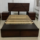 CAMA MADERA TORNILLO MODELO A NOGAL