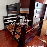 CAMAROTE MIXTO ELABORADO EN FINA MADERA CEDRO ACABADO NOGAL