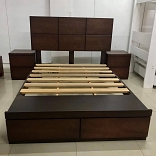 CAMA MADERA TORNILLO MODELO DOMINO NOGAL