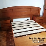 CAMA KING CON ALERO MADERA CEDRO.